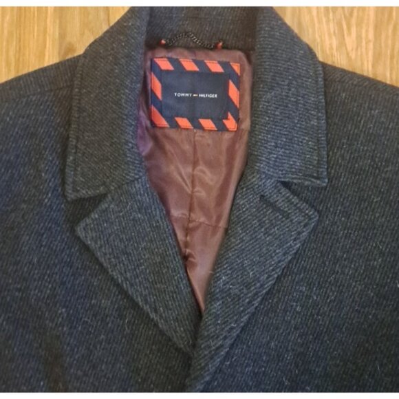 Mens Tommy Hilfiger Wool Blend Coat Charcoal Gray 5 Pocket Career Hipster XL - Picture 4 of 9